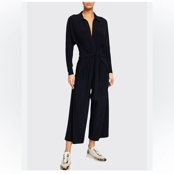 Norma Kamali Tie -Front NK Shirt Cropped Jumpsuit size...